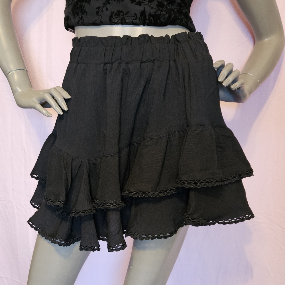 Black Ruffled Women's Skirt